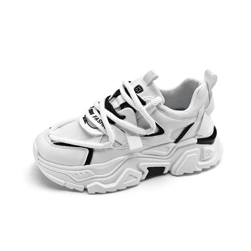 HACKBUTEER Shock Absorbers With Slip Resistant And Abrasion Resistant Properties Low Top Chunky Sneakers Unisex-2