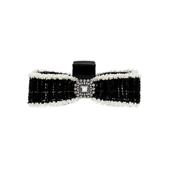 ROYALSASA Cotton Linen Blend, Faux Pearl Hair Clips Women's