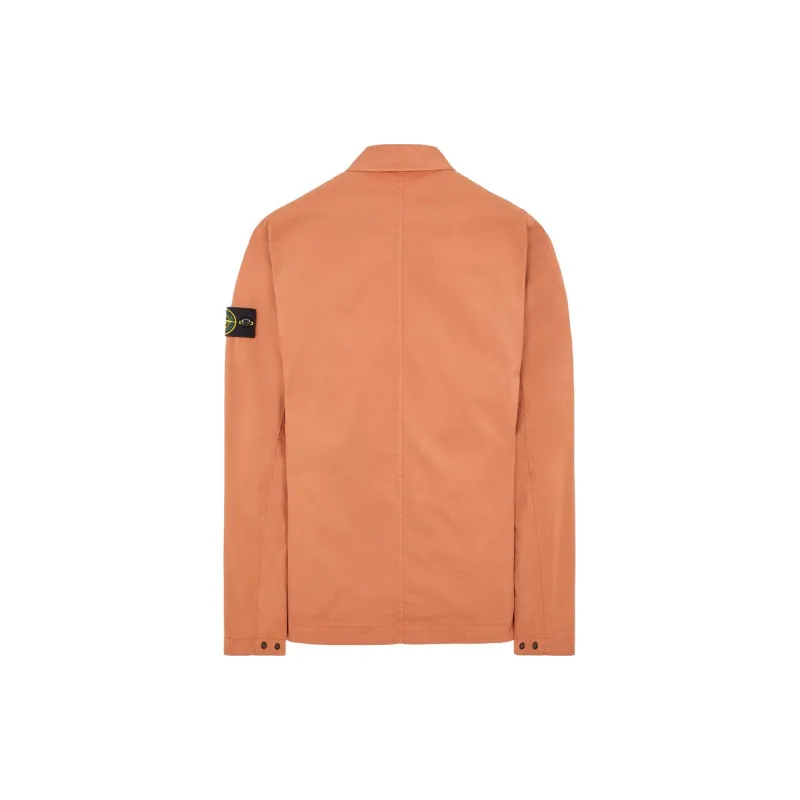 STONE ISLAND 10710 Supima® Cotton Twill Stretch-Tc Shirt Men's Rusty Red-1