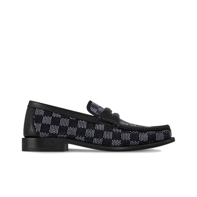 LOUIS VUITTON Loafers Men's Black Silver-1