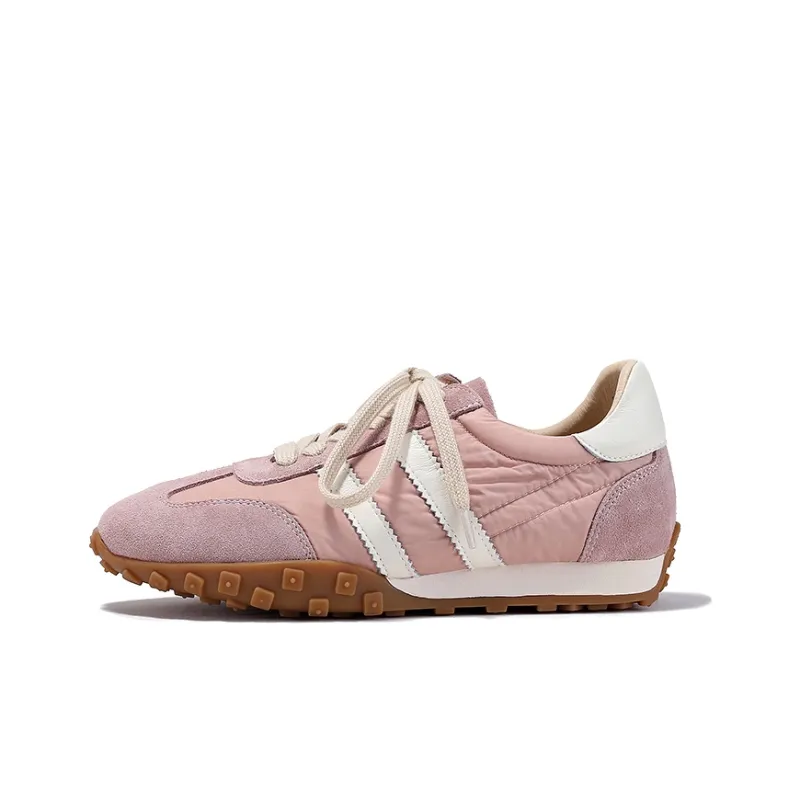 BELLALILY Slip-Resistant Breathable Lightweight Low-Top Casual Shoes Women's Brown White Pink Yellow Navy Blue-12
