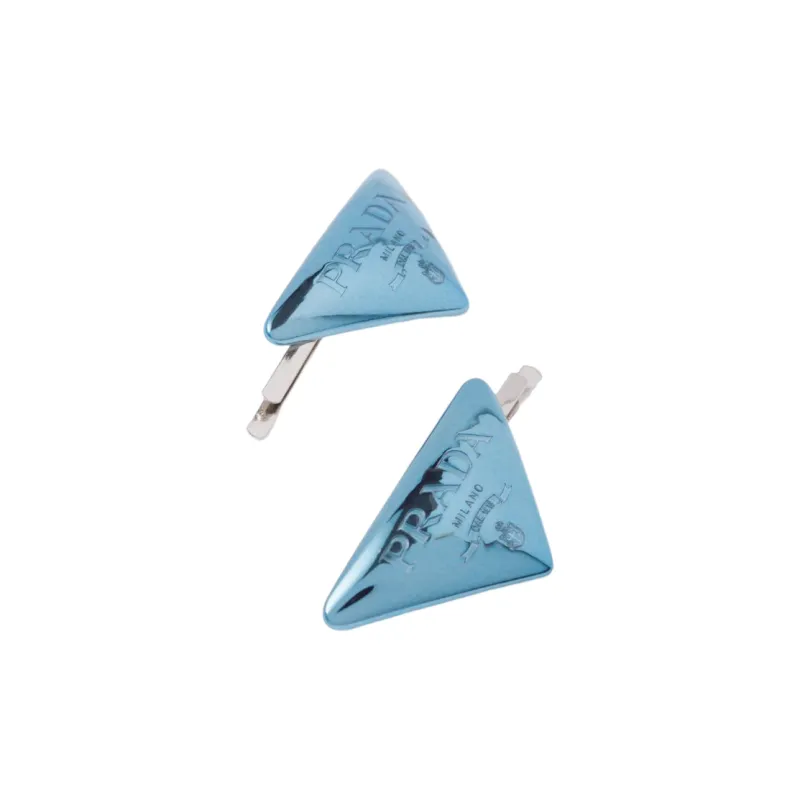 PRADA Metal Hair Clip Women's Blue-1