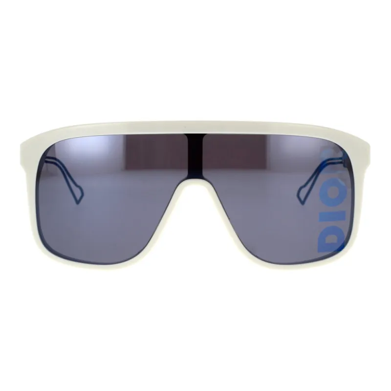DIOR Acetate Metal Irregular Shape Sunglasses Men's White-1
