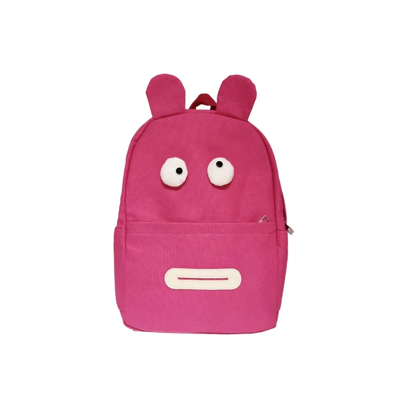 Elsvet Canvas Backpack Regular Unisex Black/Rose Red-3