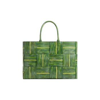 Bottega Veneta Calfskin Tote Bag, Shopping Bag, Handbag Tubas Men's Green