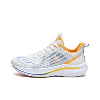 LOTTO Cushioning Anti Slip And Wear Resistant Low Top Carbon Plate Marathon Running Shoes Men's White Blue