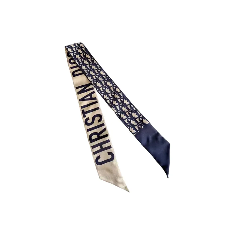 DIOR Silk Scarves Unisex Sea Blue-4