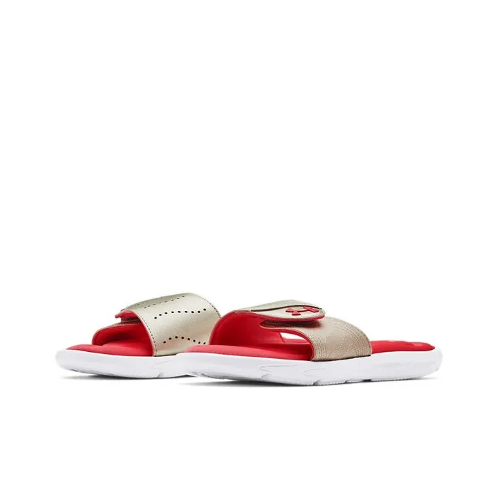Under Armour Ignite 9 Slide 'White Metallic Faded Gold' Women's-2