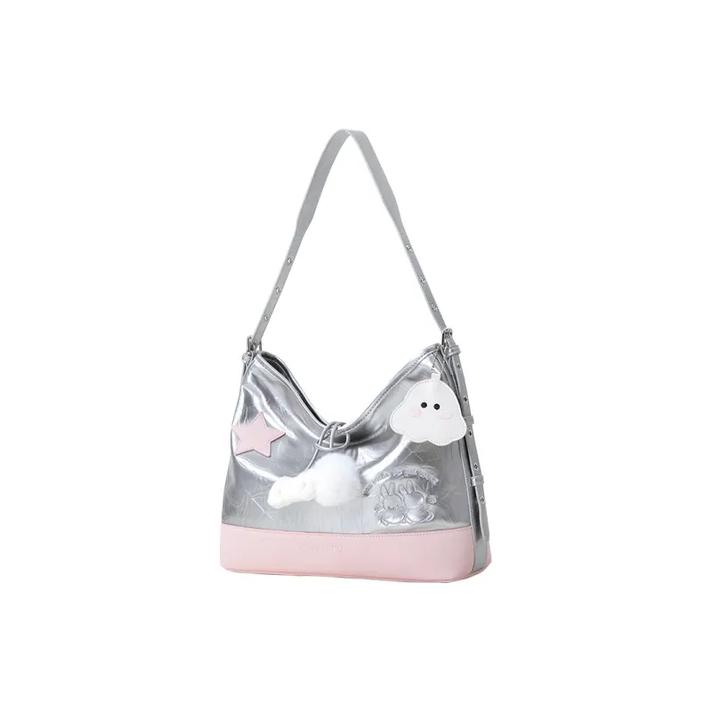 Miffy PU Tote Bag Shopping Bag Crossbody Bag Shoulder Bag Regular Women's Pink/Black-2