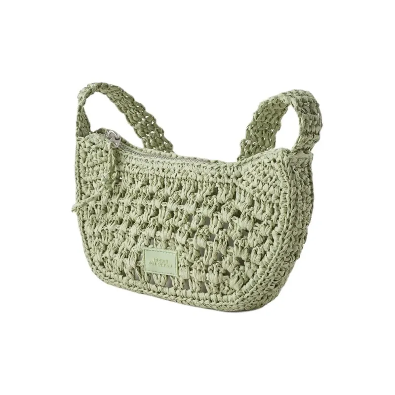 ZARA Cellulose Material Palm Leaf Handbag, Shoulder Bag Regular Women's Green-1