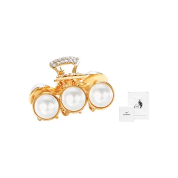 SENDME Hair Clips Women's Three Bead Small Claw Clip, Gift Packaging