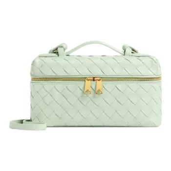 Bottega Veneta Calfskin Shoulder Bag Crossbody Bag Makeup Bag Mini Women's Mint Green