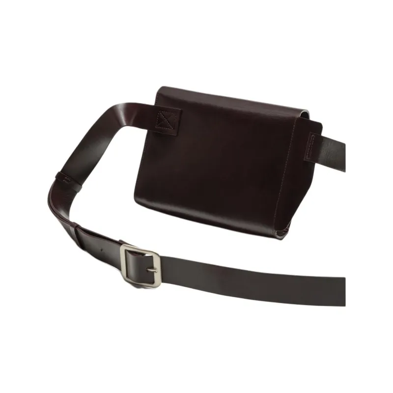 ZARA Cow Leather Shoulder Bag Crossbody Bag Mini Men's Bright Red-2