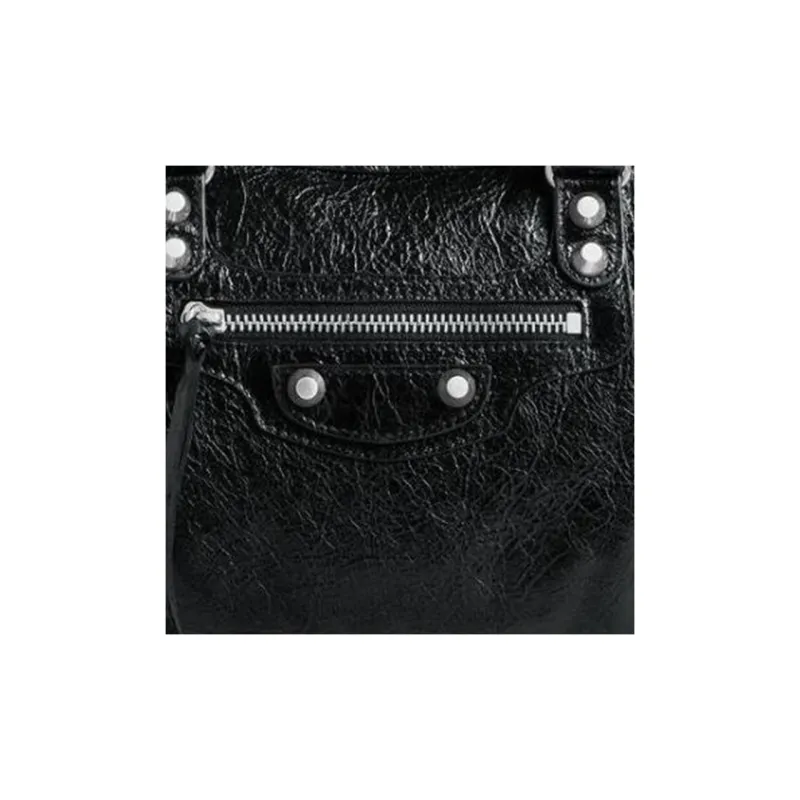 Balenciaga Lambskin Shoulder Bag, Crossbody Bag, Handbag Small Size Women's Black-5