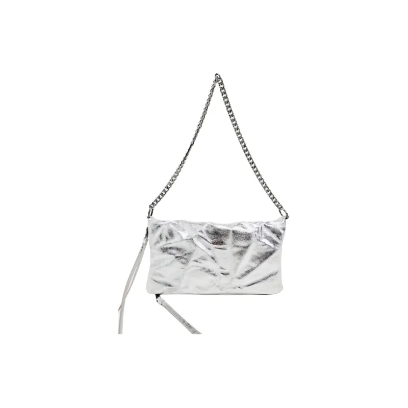 ZARA PU Shoulder Bag Crossbody Bag Mini Women's Silver-2