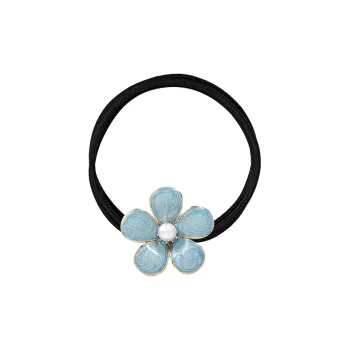 ROYALSASA 3 Strand Rubber Band, Alloy Hair Tie Women's