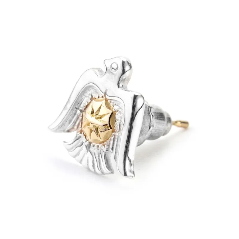 GOD SUNS 18K Gold 950 Silver Stud Earrings Unisex-6