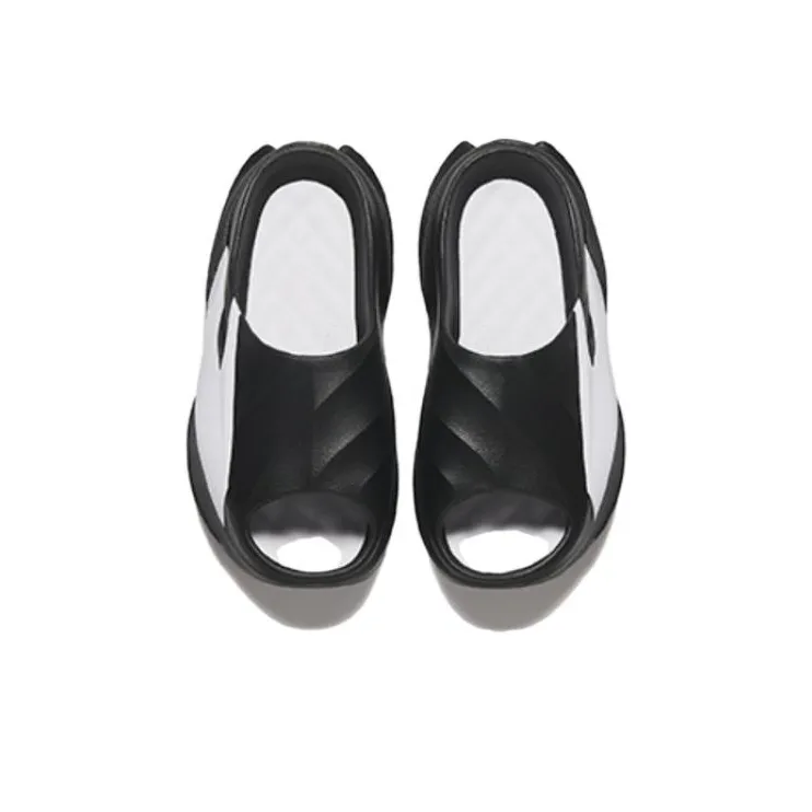 Anta Life Collection Abrasion Resistant Slide Slippers Men's Black White-2