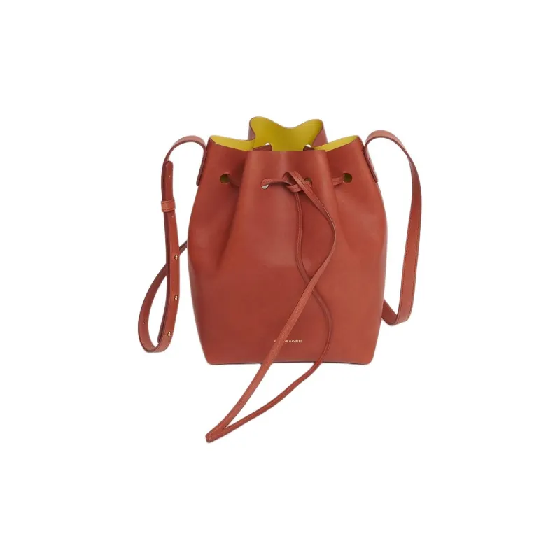 MANSUR GAVRIEL Plant Tanned Leather Bucket Bags Shoulder Bag Crossbody Bag Mini Women's Brown Multicolor Lime-1