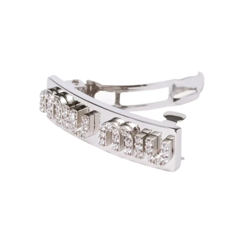 MIU MIU Faux Crystal, Metal Hair Clips Women's Silver-1