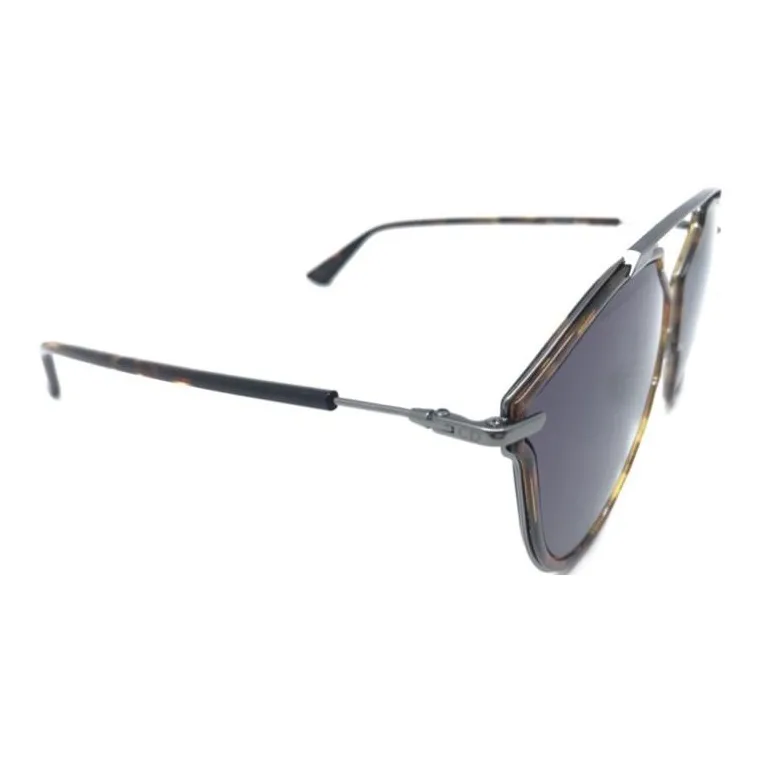 DIOR Metal Irregular Shape Sunglasses Women's Tortoiseshell-2