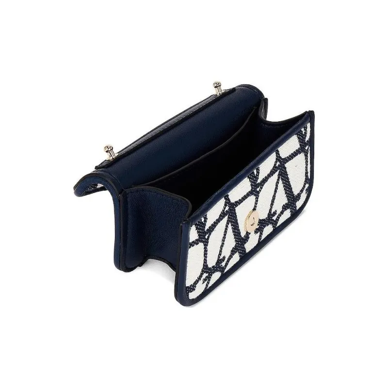 Valentino GARAVANI Canvas With Leather Trim Canvas Bag Handbag Shoulder Bag Crossbody Bag Extra Mini Unisex Marine Blue-4