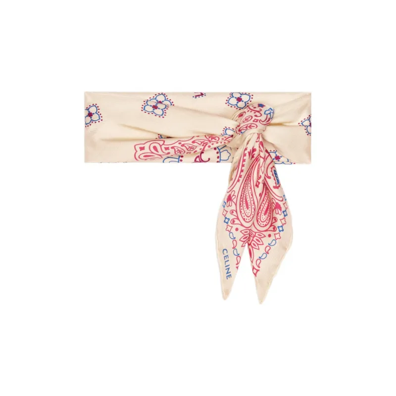 CELINE Bandana In Americana Silk Twill Paille-1