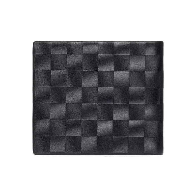 MashaLanti Top Grain Cow Leather Coin Purse Wallet Regular Unisex Black-3