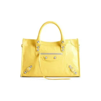 Balenciaga Lambskin One Shoulder Handbags Small Size Women's Yellow