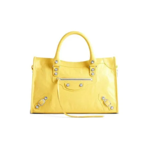 Balenciaga Lambskin One Shoulder Handbags Small Size Women's Yellow