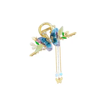 SENDME Hair Clips Women's Traditional Chinese Style Fringe Butterfly Hair Clip