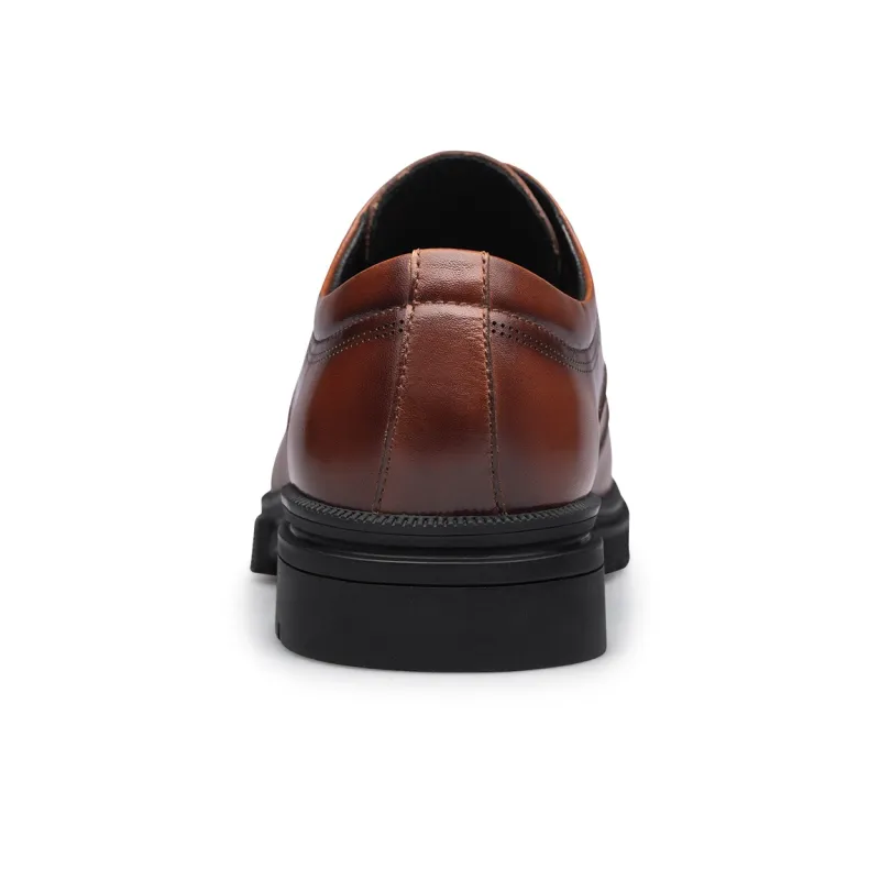 Wen Nai Dress Shoes Men Low Top Brown-4