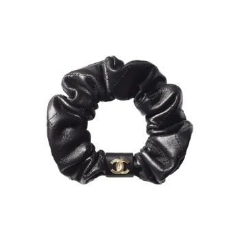 CHANEL Metal Hair Tie Women's Black