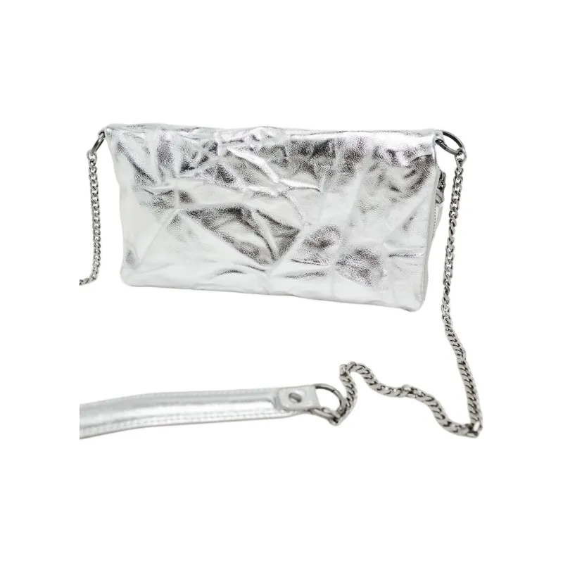 ZARA PU Shoulder Bag Crossbody Bag Mini Women's Silver-1