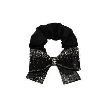 ROYALSASA Silk Chiffon, Faux Crystal Hair Tie Women's