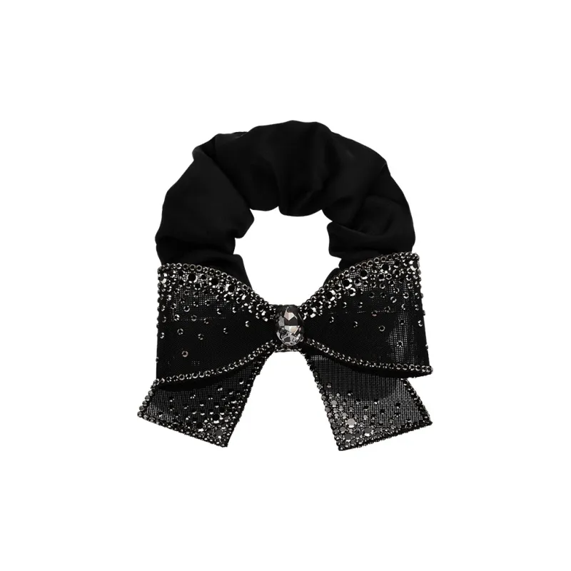 ROYALSASA Silk Chiffon, Faux Crystal Hair Tie Women's-0
