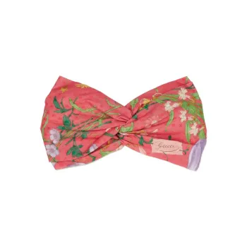GUCCI Silk Headband Women's Pink Purple