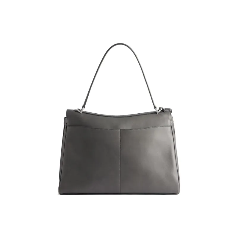 Balenciaga Smooth Calf Leather One Shoulder Handbags Medium Size Women's Gray-3