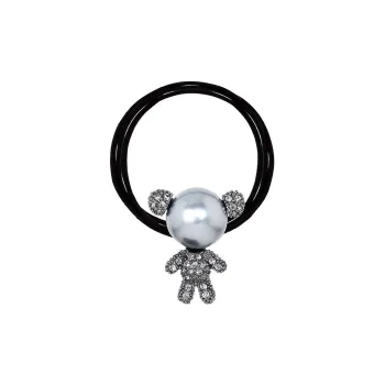 ROYALSASA 3 Strand Rubber Band, Faux Crystal Hair Tie Women's