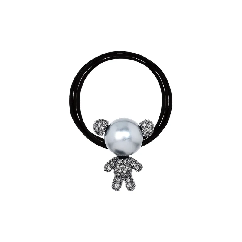 ROYALSASA 3 Strand Rubber Band, Faux Crystal Hair Tie Women's-0