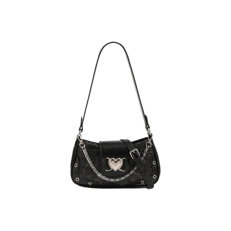 NOMK PU Shoulder Bag Crossbody Bag Women's White/Black/Blue/Silver-9
