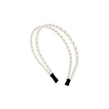 ROYALSASA Faux Pearl Headbands Women's