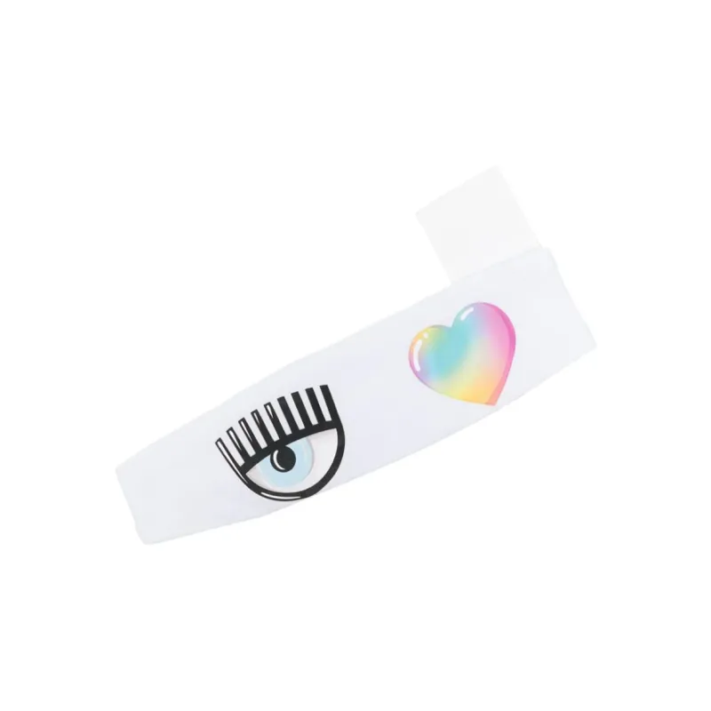 CHIARA FERRAGNI Kids Eyelike-print Jersey Headband-1