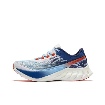 Saucony Endorphin Pro 4 Cushioning Anti Slip And Wear Resistant Low Top Carbon Plate Running Shoes Unisex White Blue