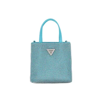 GUESS Faux Leather Tote Bag Shopping Bag Shoulder Bag Crossbody Bag Handbag Women's Blue