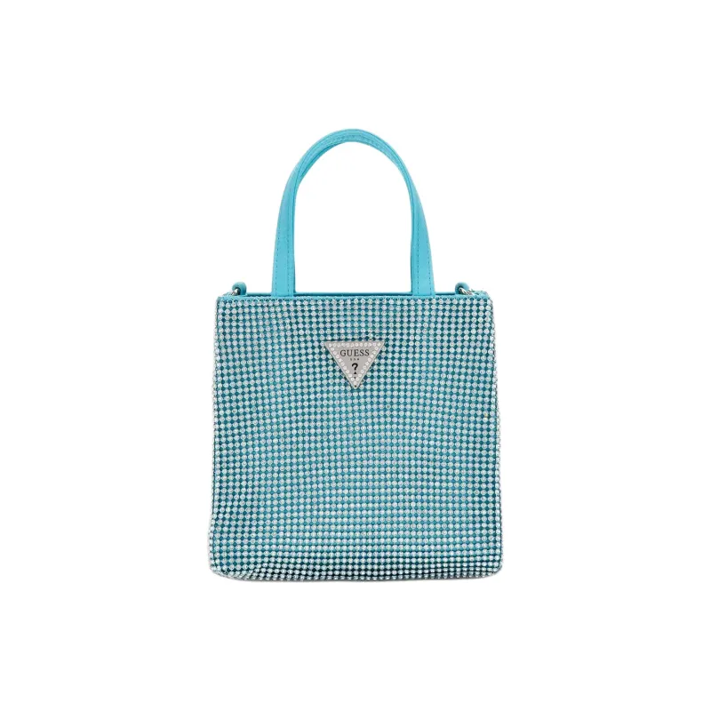 GUESS Faux Leather Tote Bag Shopping Bag Shoulder Bag Crossbody Bag Handbag Women's Blue-0