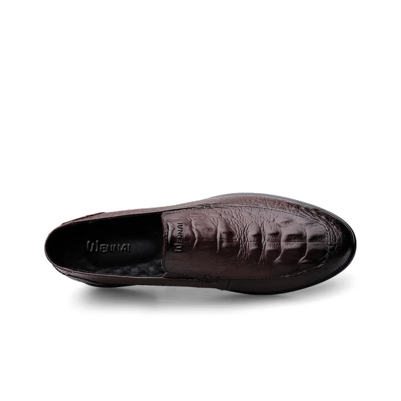 Wen Nai Dress Shoes Men Low Top Brown-4