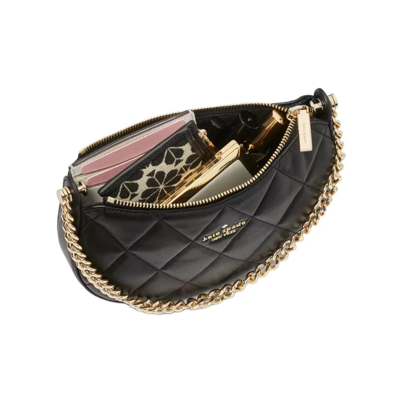 Kate Spade Carlyle Quilting Smooth Leather Shoulder Bag, Crossbody Bag Women's Black-4