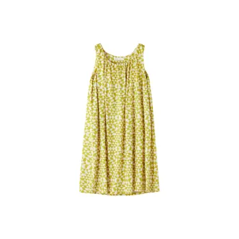 QINZUIMAO Nightgown Women's Light Blue Yellow