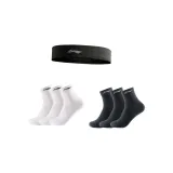 Black Hair Band+Three Black and White Socks